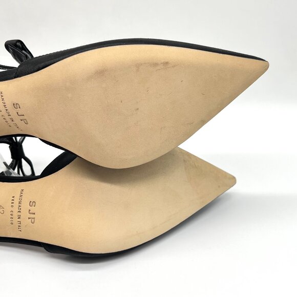 SJP Sarah Jessica Parker 42 EU 12 US Pola Black Point Toe Bow Heels Pumps Shoes - Picture 12 of 13